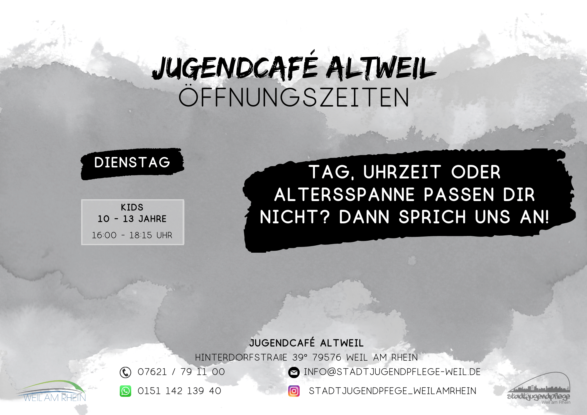 Offnungszeiten Jugendcafe September 20222